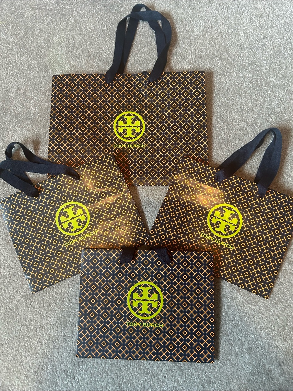 Tory Burch Black & Orange Logo Authentic Paper Bag